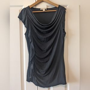 Michael Kors side gather blouse top black size XL